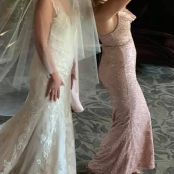 Hello Molly dusty rose sparkle dress - Picture 2 of 5